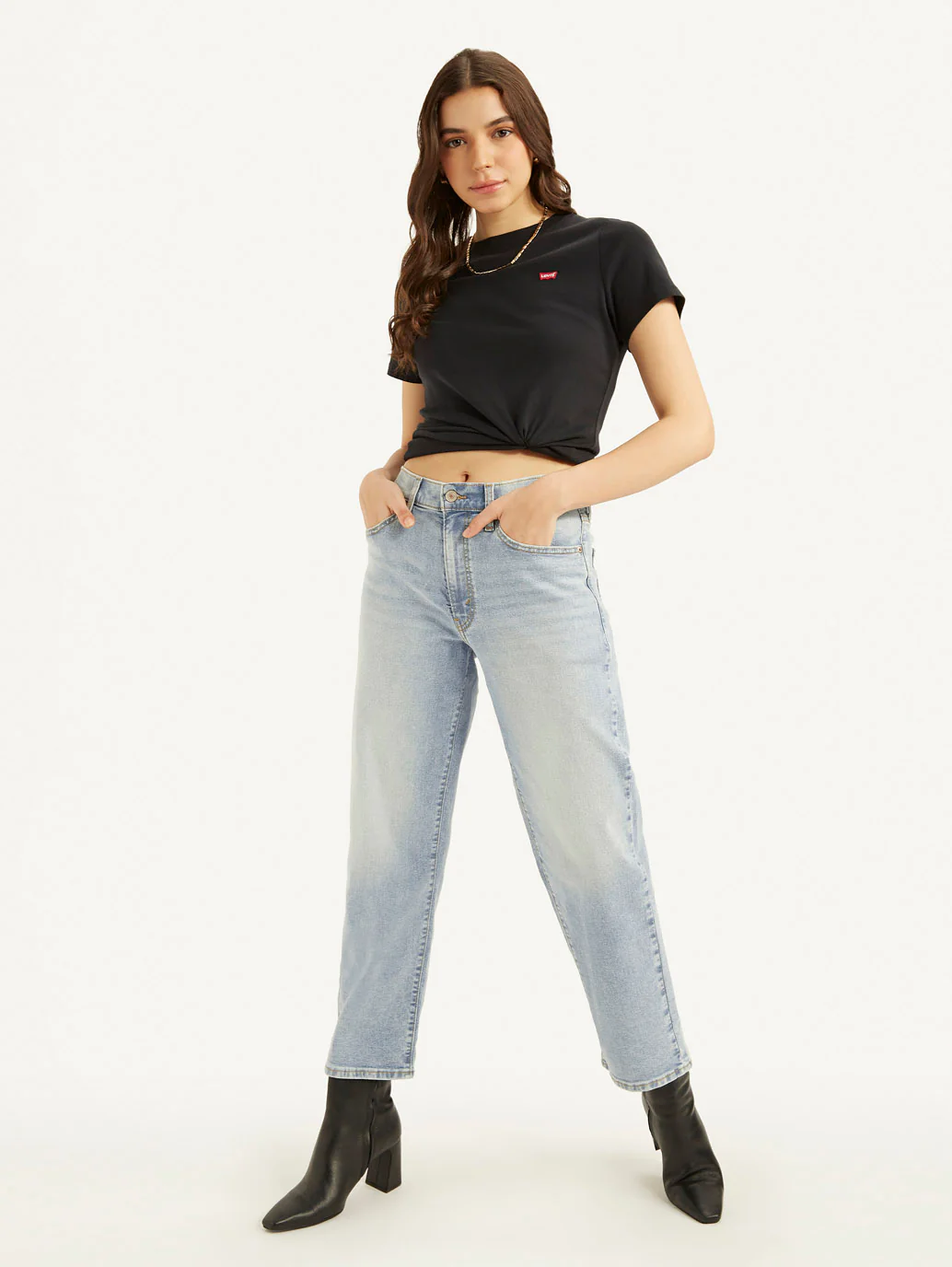 Women's 94 Blue Baggy Fit Mid Rise Jeans