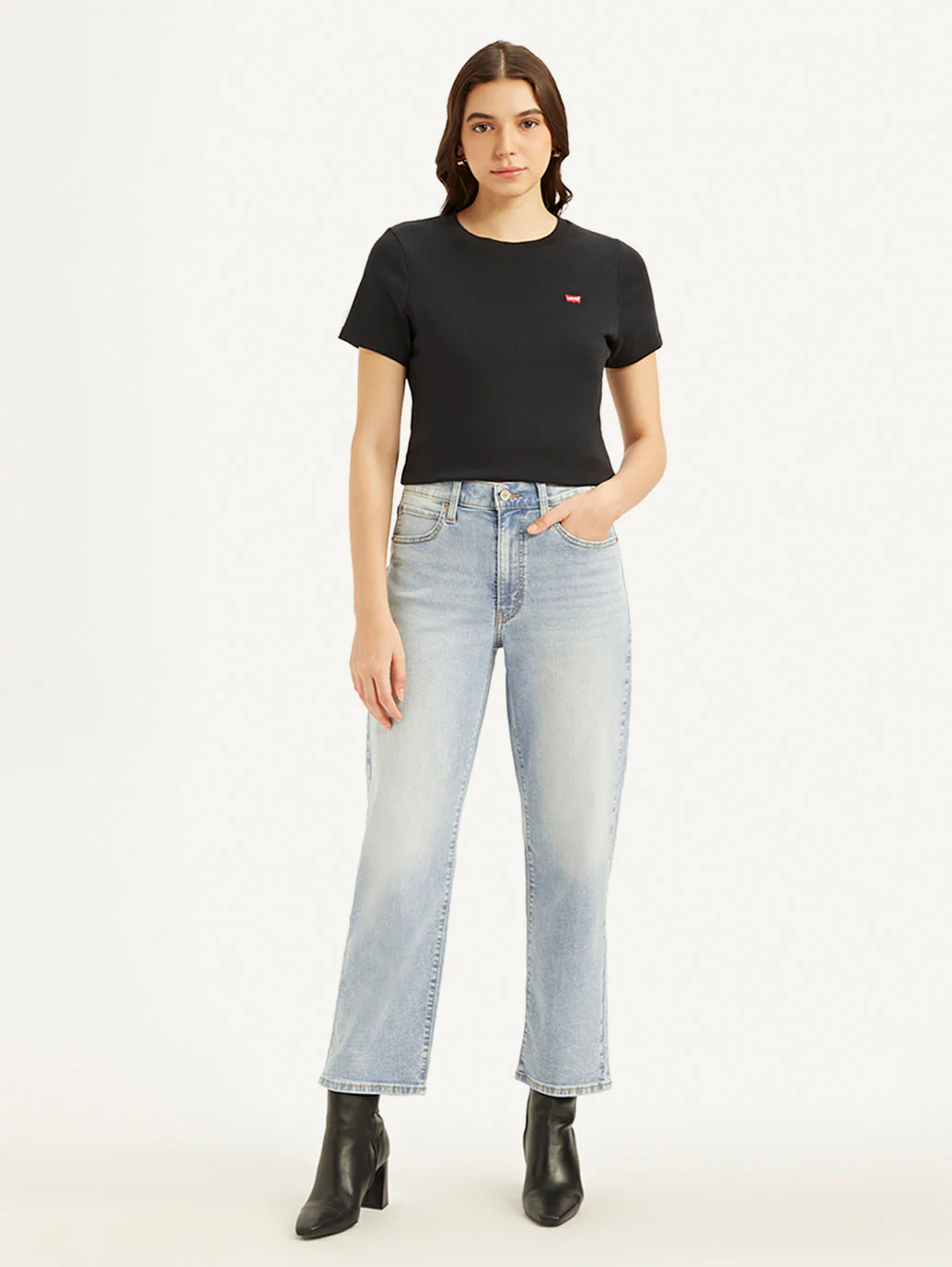 Women's 94 Blue Baggy Fit Mid Rise Jeans - Image 3