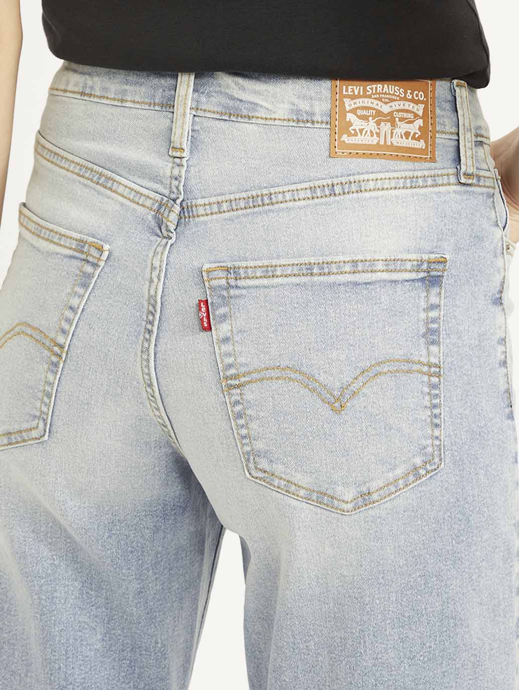 Women's 94 Blue Baggy Fit Mid Rise Jeans - Image 6