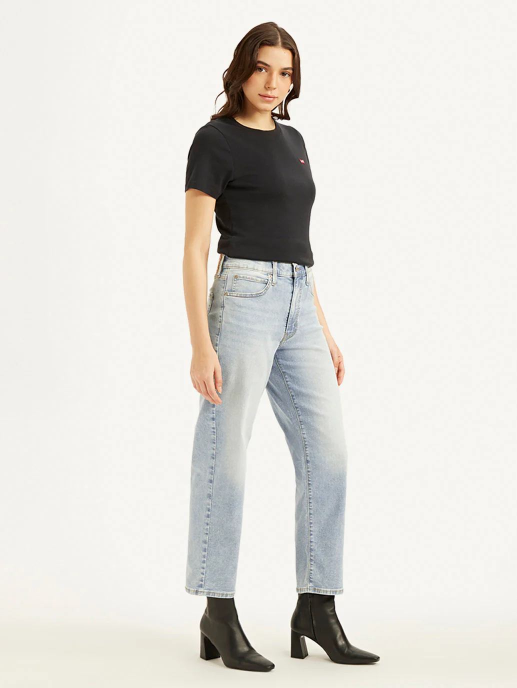 Women's 94 Blue Baggy Fit Mid Rise Jeans - Image 7