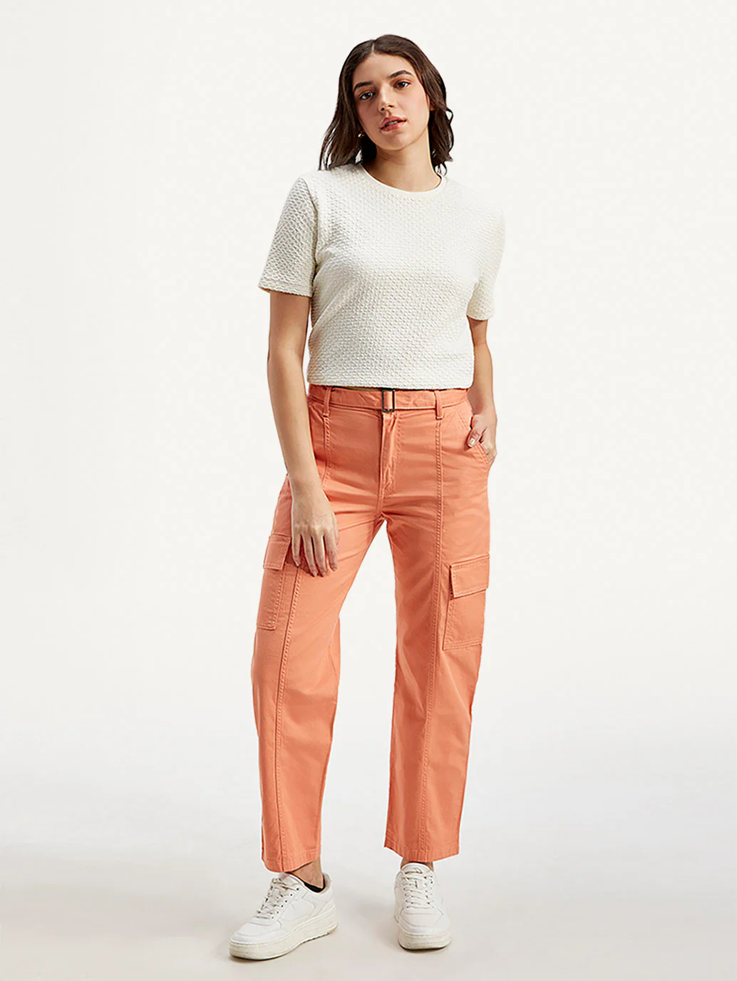 Women's 94 Orange Baggy Fit Mid Rise Jeans - Image 2