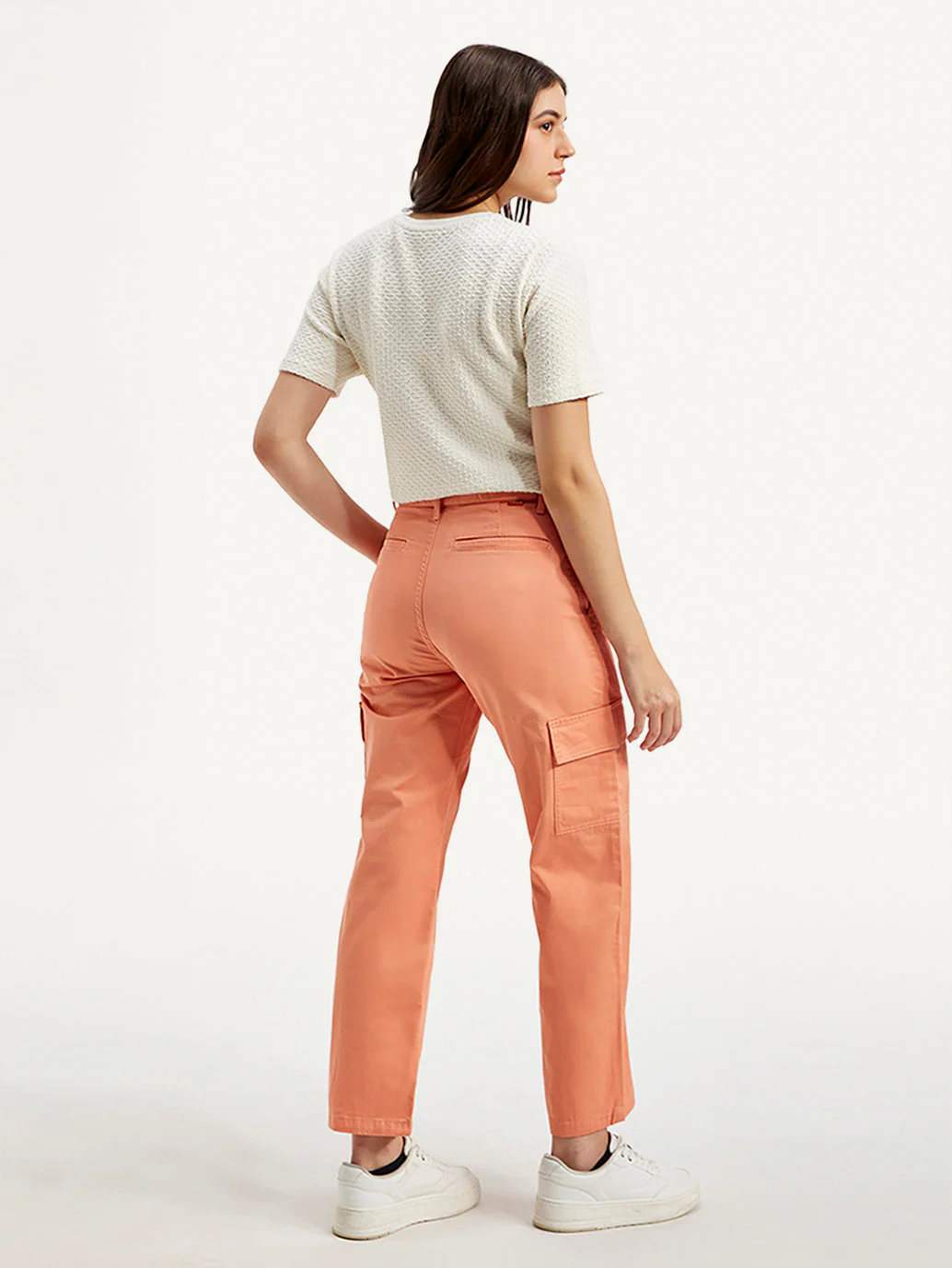 Women's 94 Orange Baggy Fit Mid Rise Jeans - Image 3