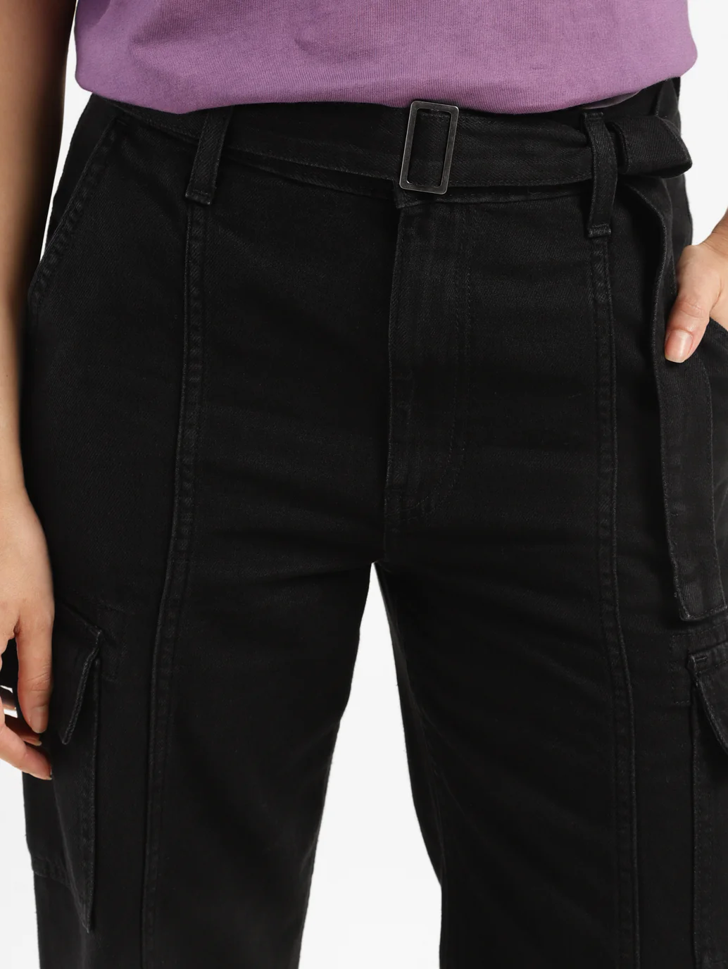 Women's Mid Rise 94 Baggy Fit Cargo Jeans - Image 5