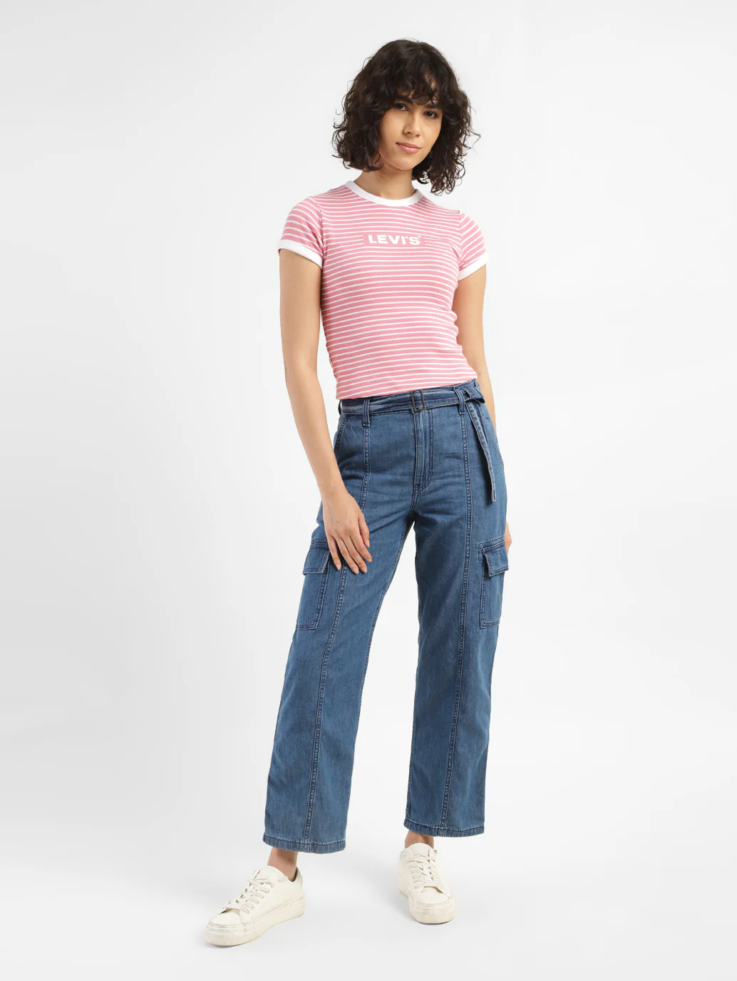 Women's 94 Blue Baggy Fit Mid Rise Jeans - Image 7