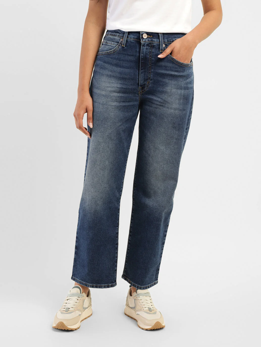 Women's 94 Blue Baggy Fit Mid Rise Jeans - Image 2
