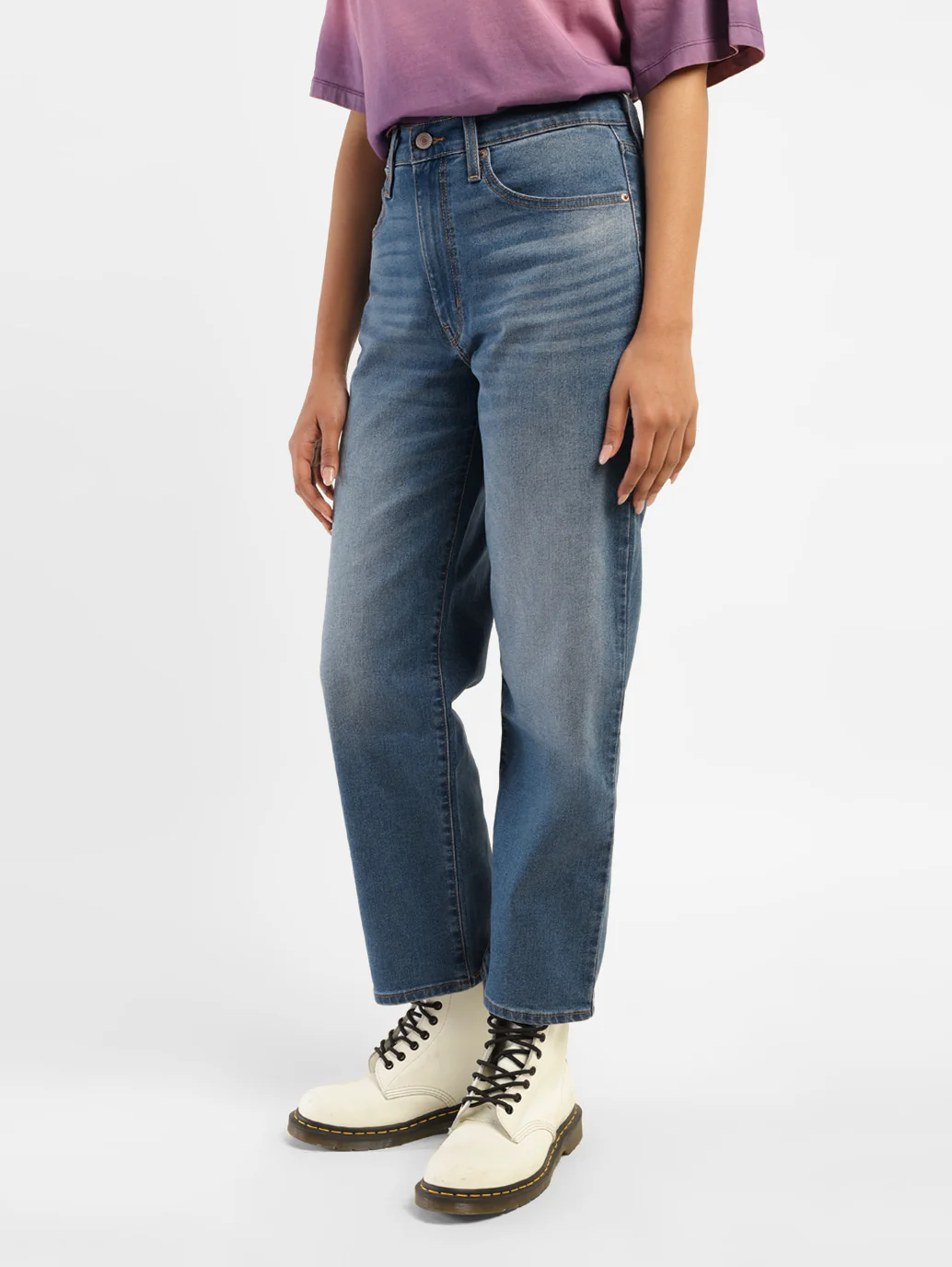 Women's 94 Blue Baggy Fit Mid Rise Jeans - Image 5