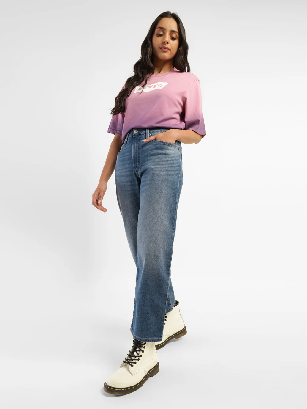 Women's 94 Blue Baggy Fit Mid Rise Jeans - Image 9