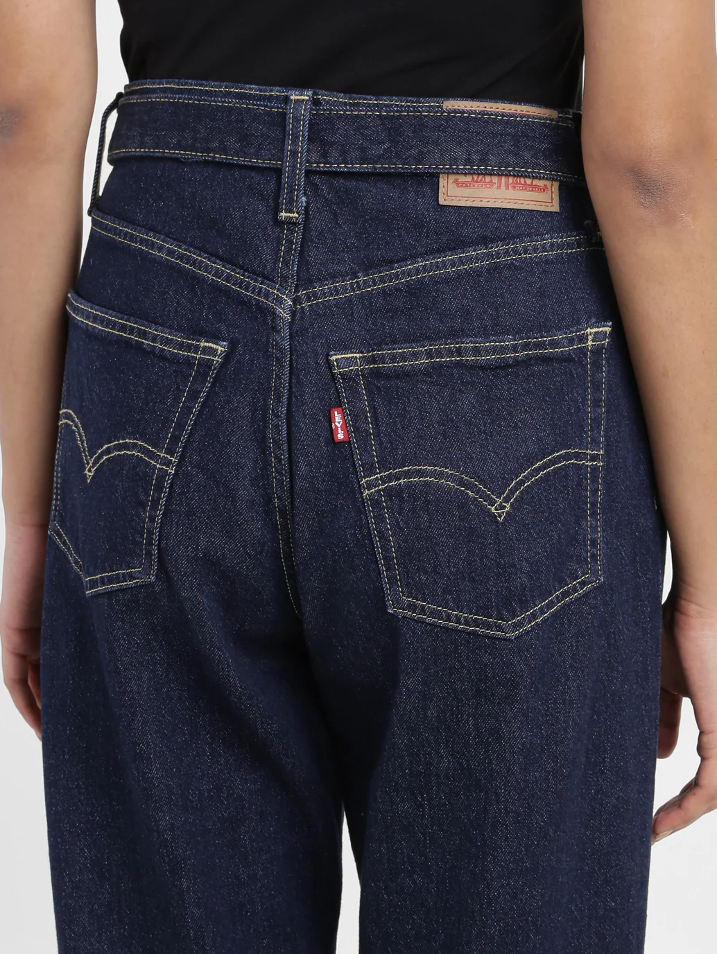 Women's 94 Navy Blue Baggy Fit Mid Rise Jeans - Image 6