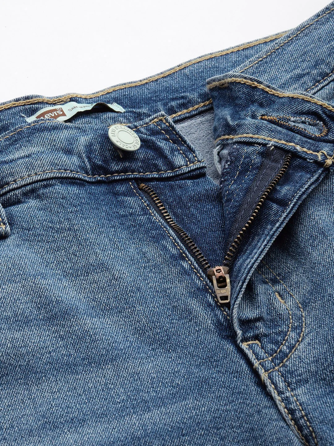 Women's 94 Blue Baggy Wide Leg Fit Mid Rise Jeans - Image 6