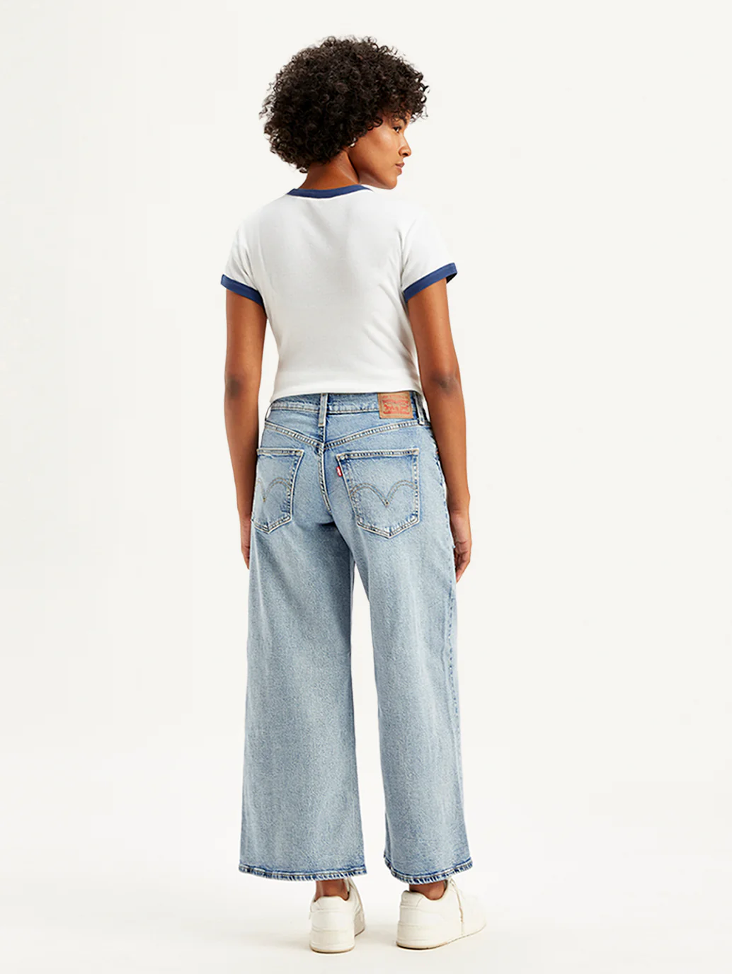 Women's 94 Blue Baggy Wide Leg Fit Mid Rise Jeans - Image 3