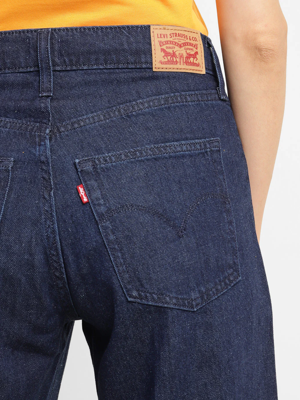 Women's Navy Blue Baggy Fit Mid Rise Jeans - Image 6