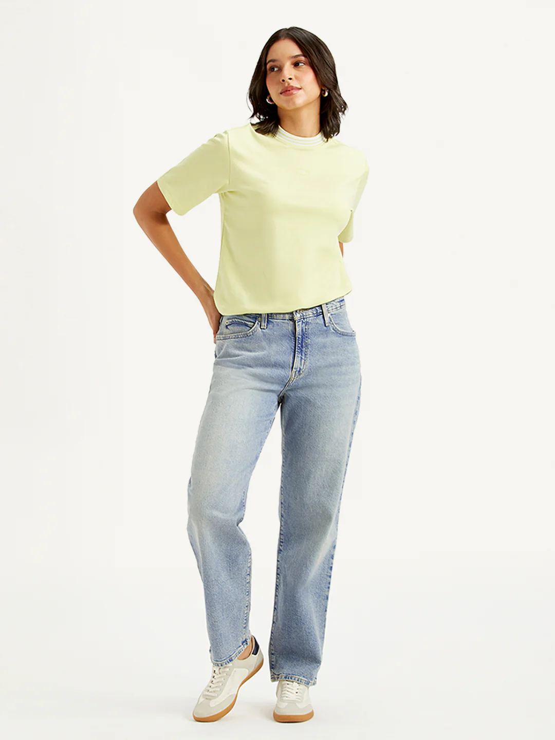 Women's 94 Light Blue Baggy Fit Mid Rise Jeans