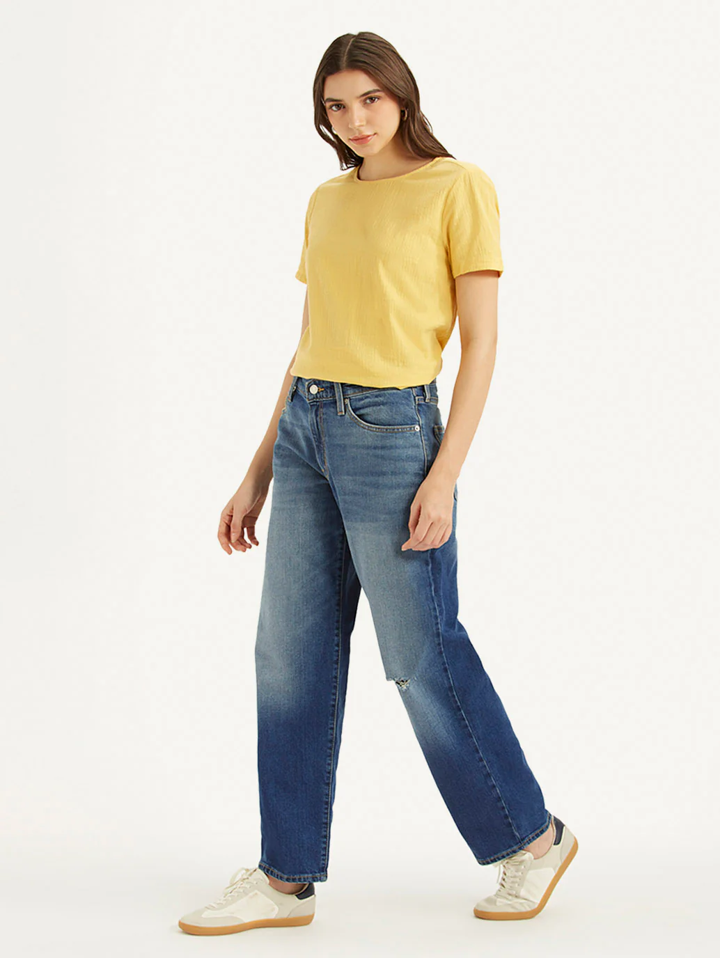 Women's 94 Blue Baggy Fit Mid Rise Jeans - Image 6