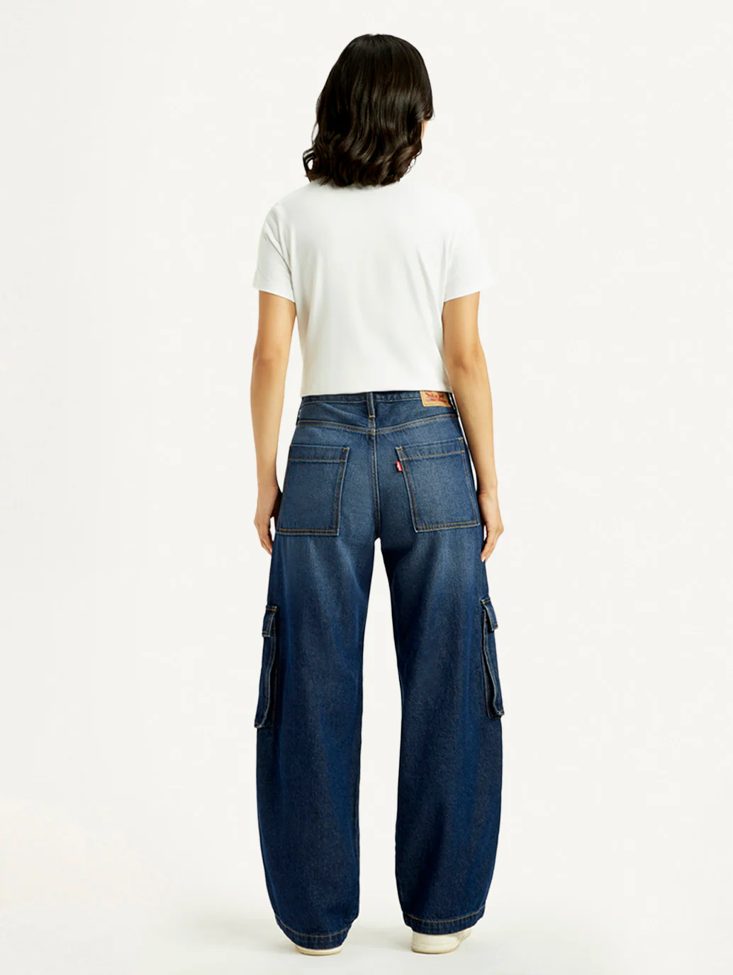 Women's 94 Dark Blue Baggy Fit Mid Rise Jeans - Image 5