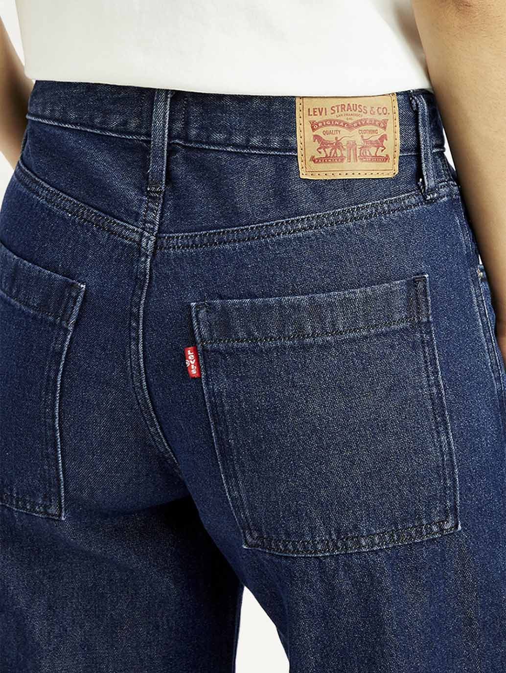 Women's 94 Dark Blue Baggy Fit Mid Rise Jeans - Image 6