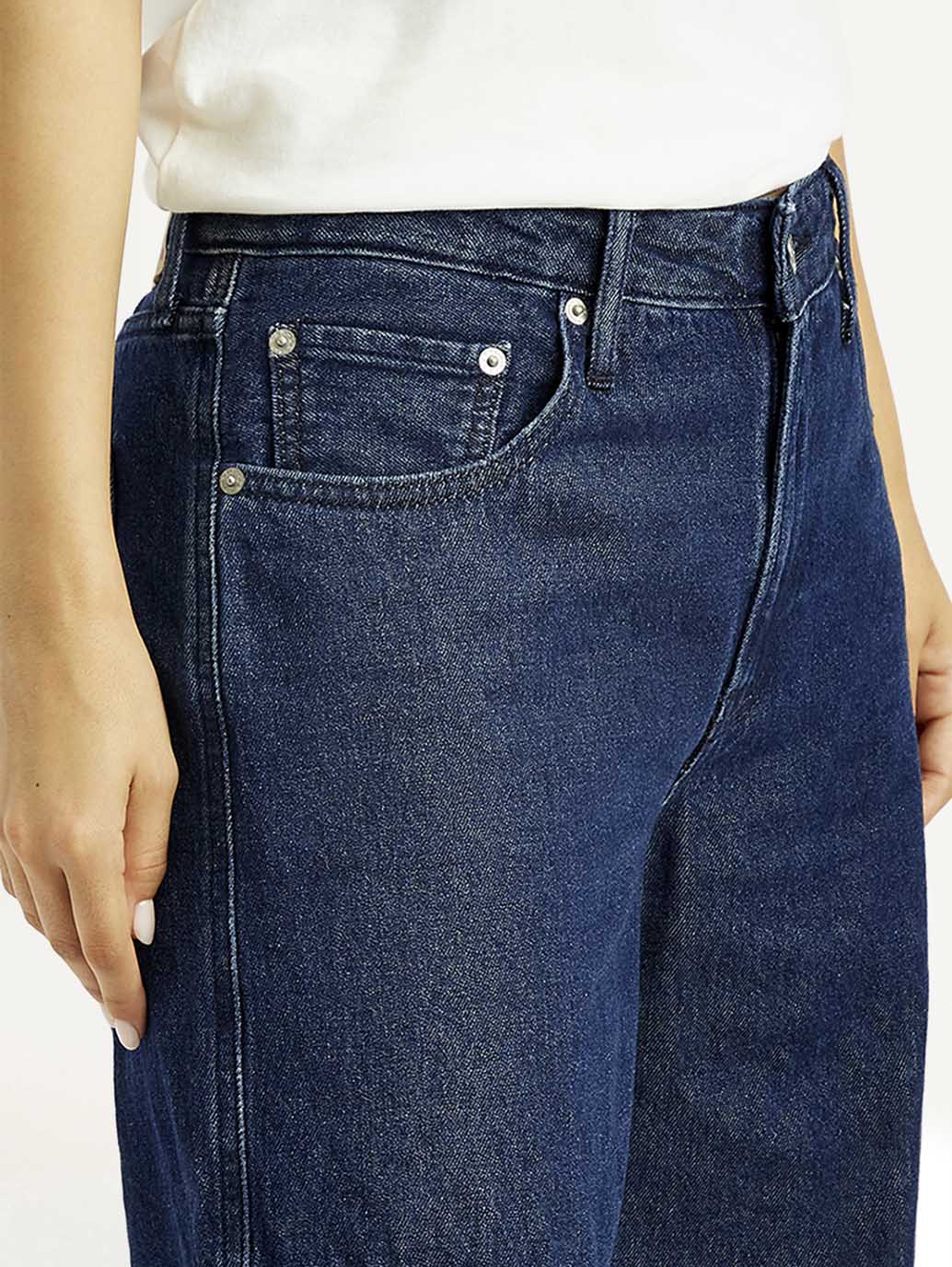Women's 94 Dark Blue Baggy Fit Mid Rise Jeans - Image 7