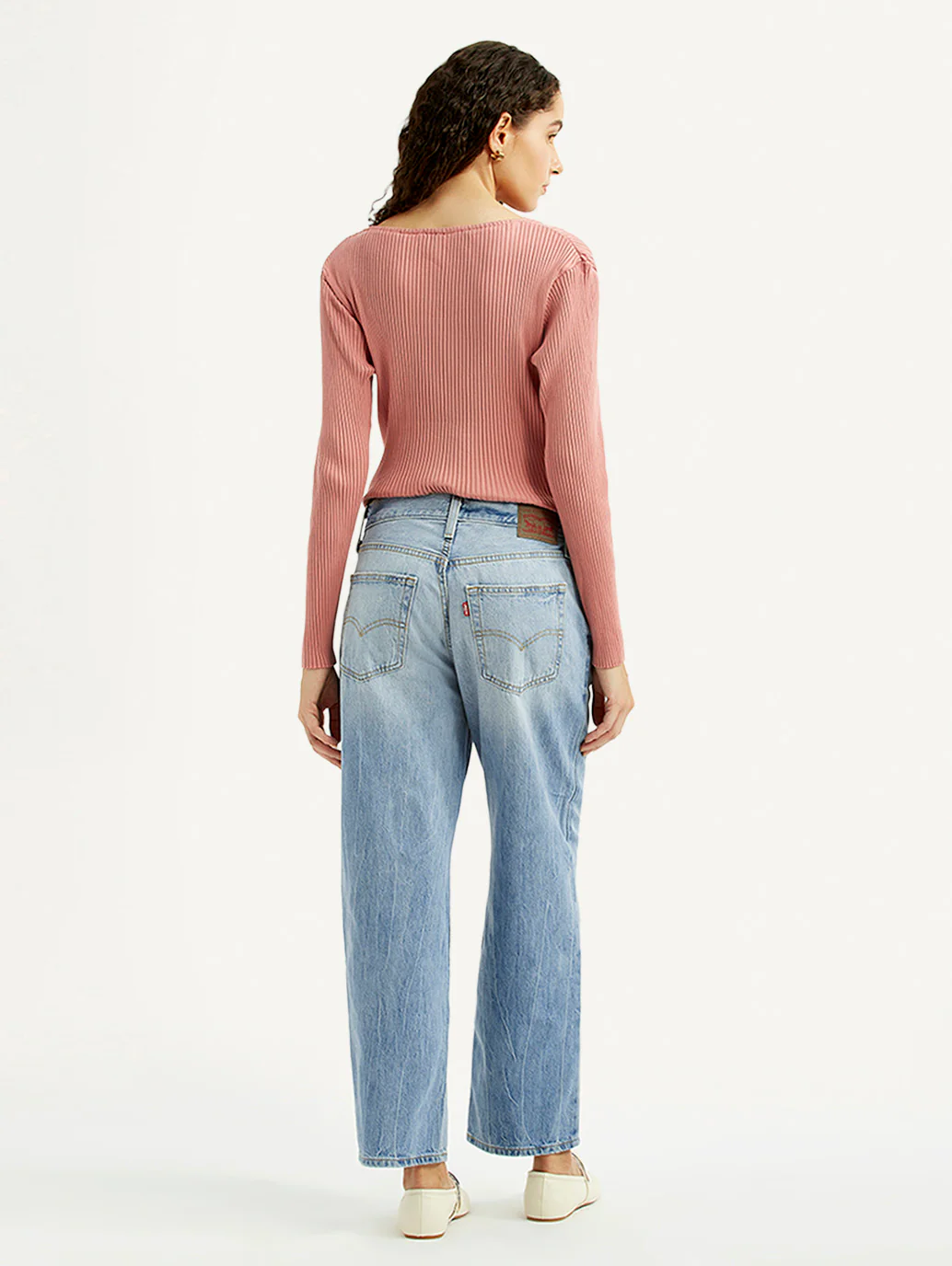 Women's 94 Light Blue Baggy Fit Mid Rise Jeans - Image 3