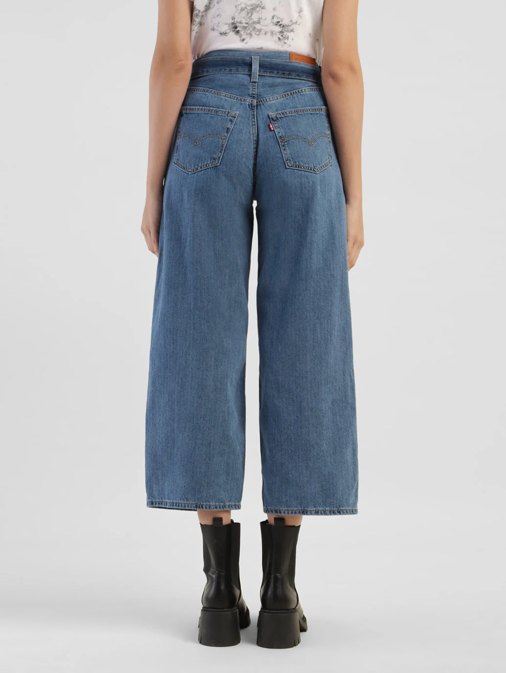Women's Blue Baggy Fit Mid Rise Jeans - Image 3