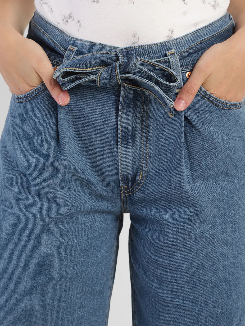 Women's Blue Baggy Fit Mid Rise Jeans - Image 4