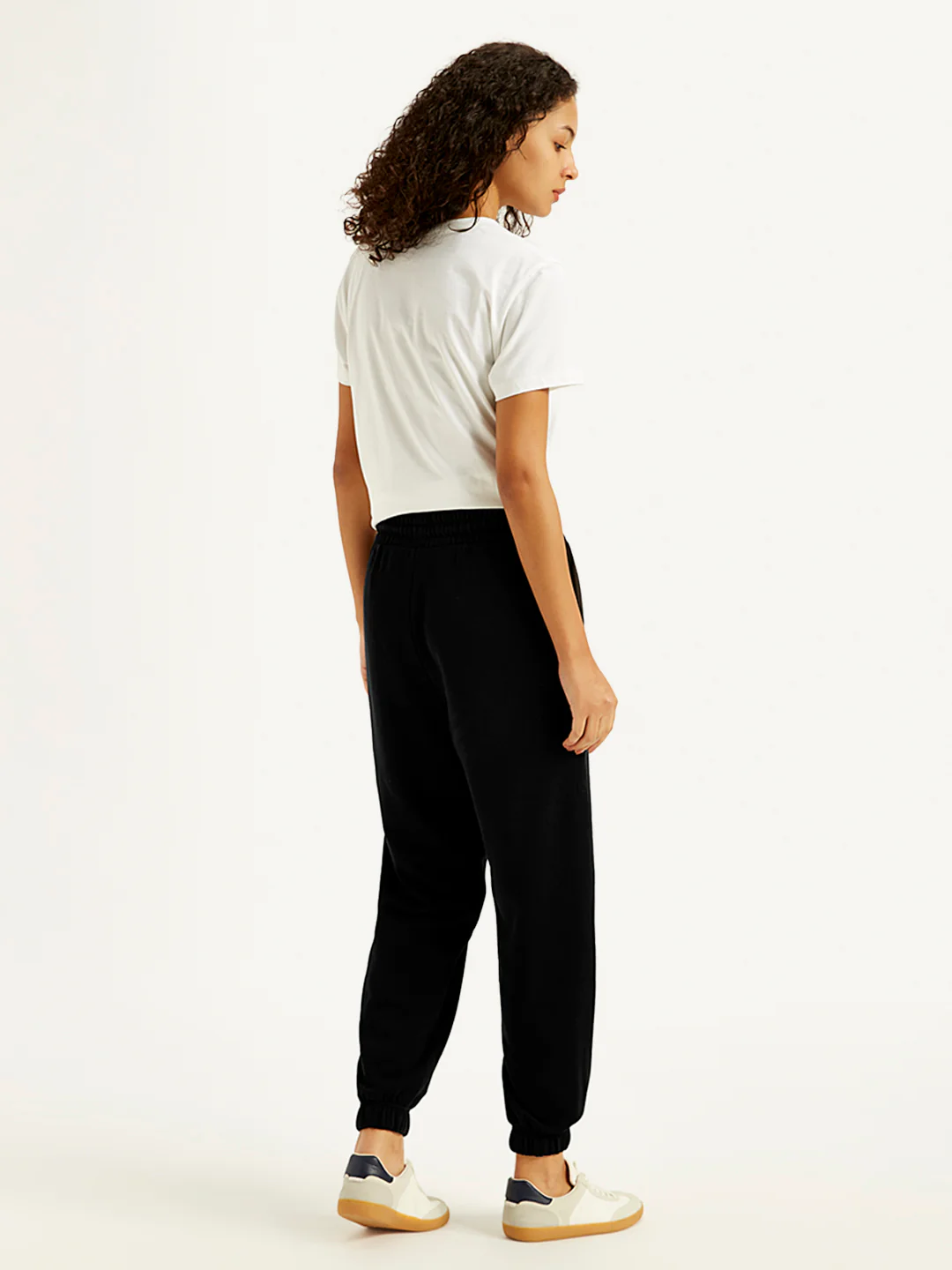 Women's Mid Rise Black Joggers - Image 2