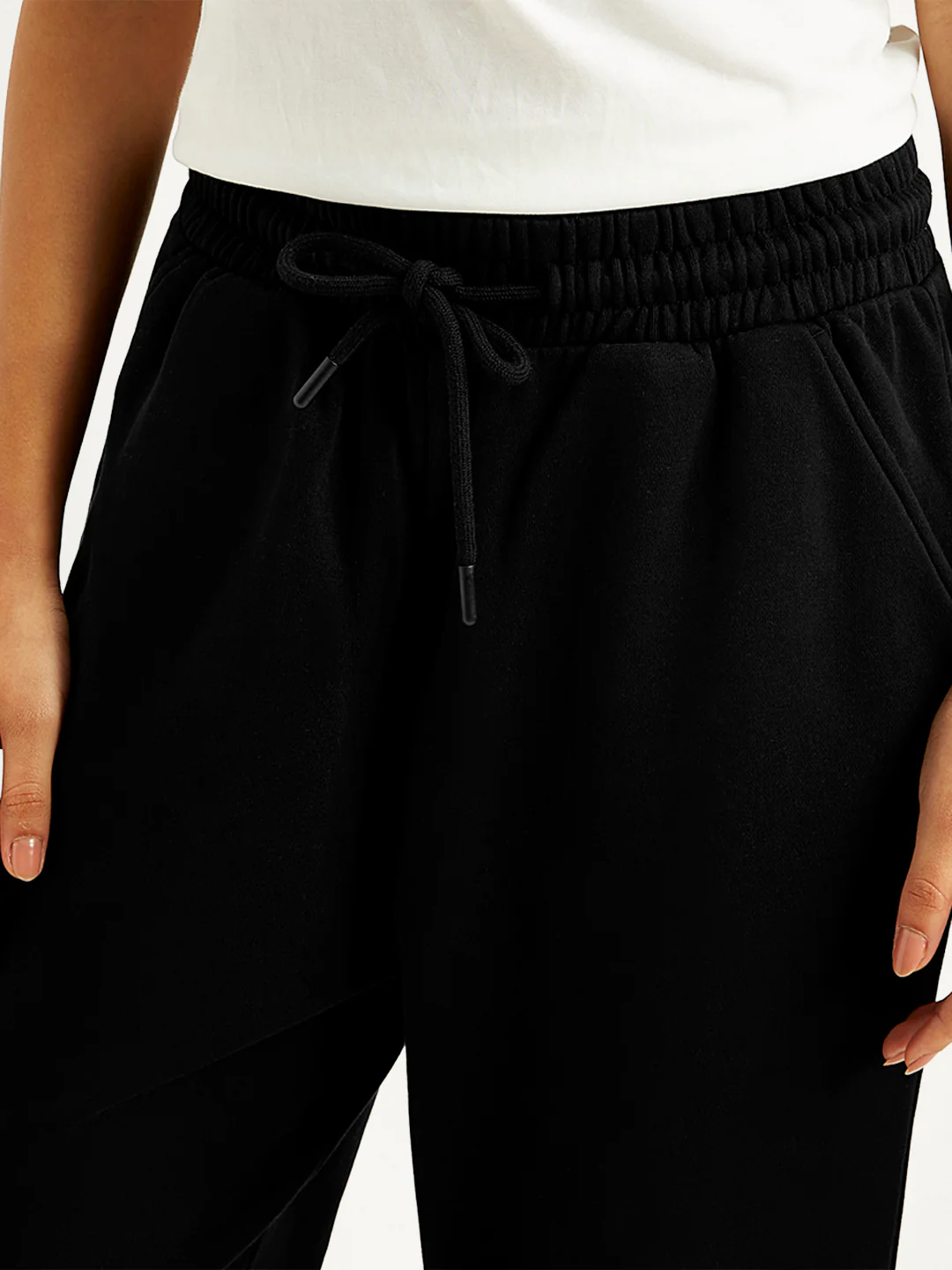 Women's Mid Rise Black Joggers - Image 4