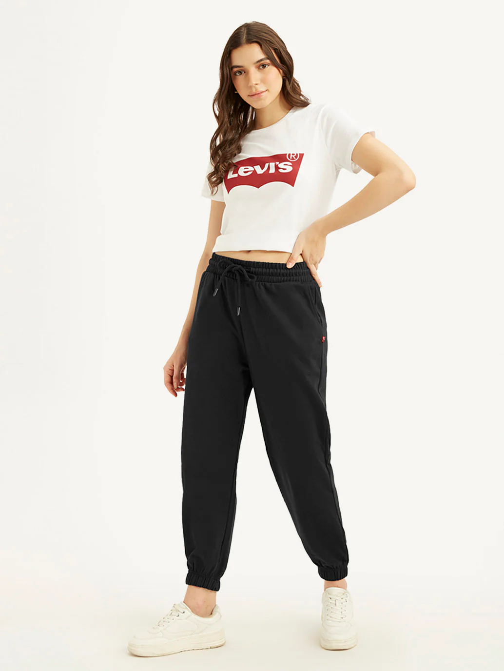 Women's Mid Rise Black Joggers