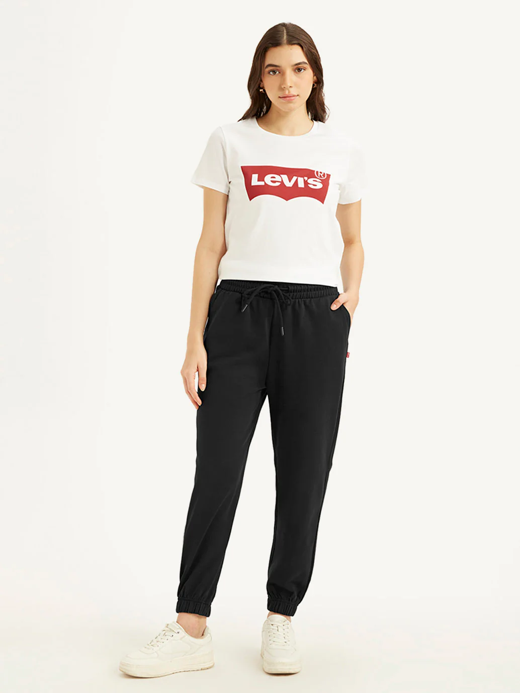 Women's Mid Rise Black Joggers - Image 2