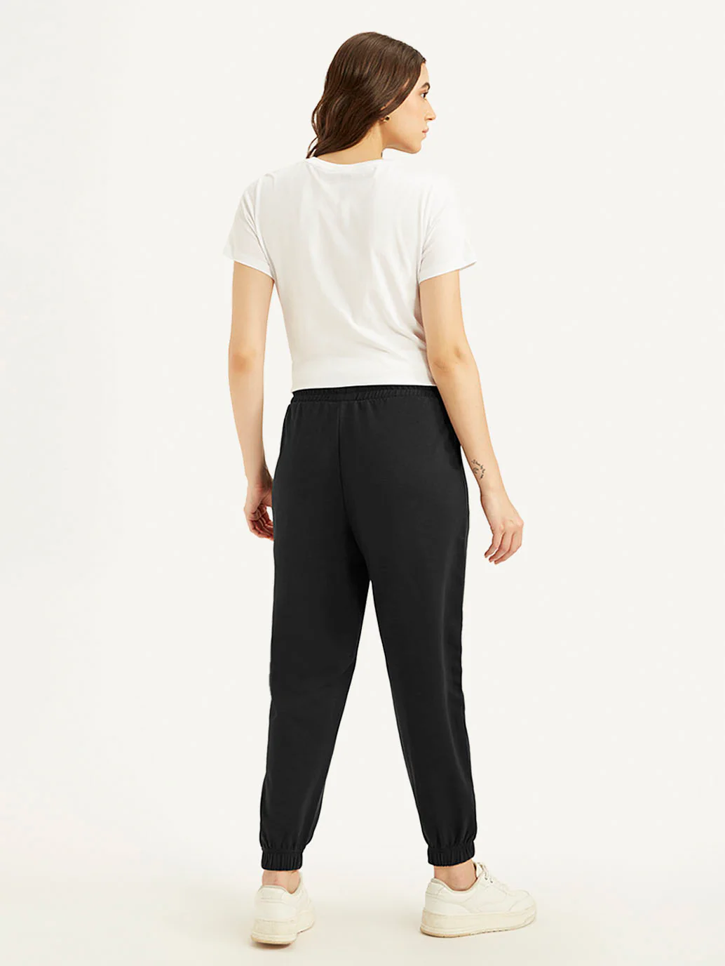 Women's Mid Rise Black Joggers - Image 3