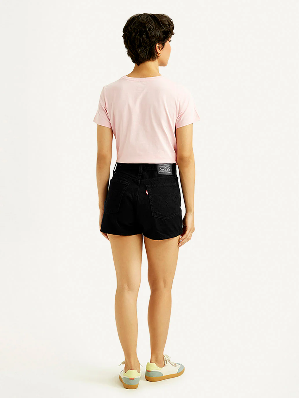 Women's Mid Rise Black Regular Fit Shorts - Image 3
