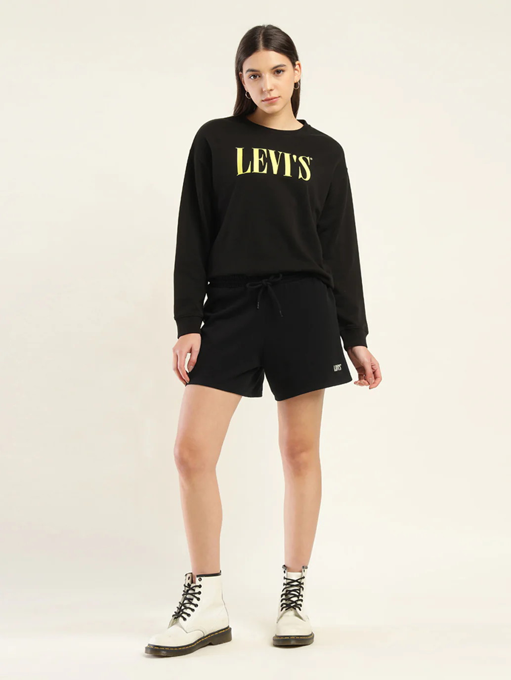 Women's Mid Rise Black Regular Fit Shorts - Image 2