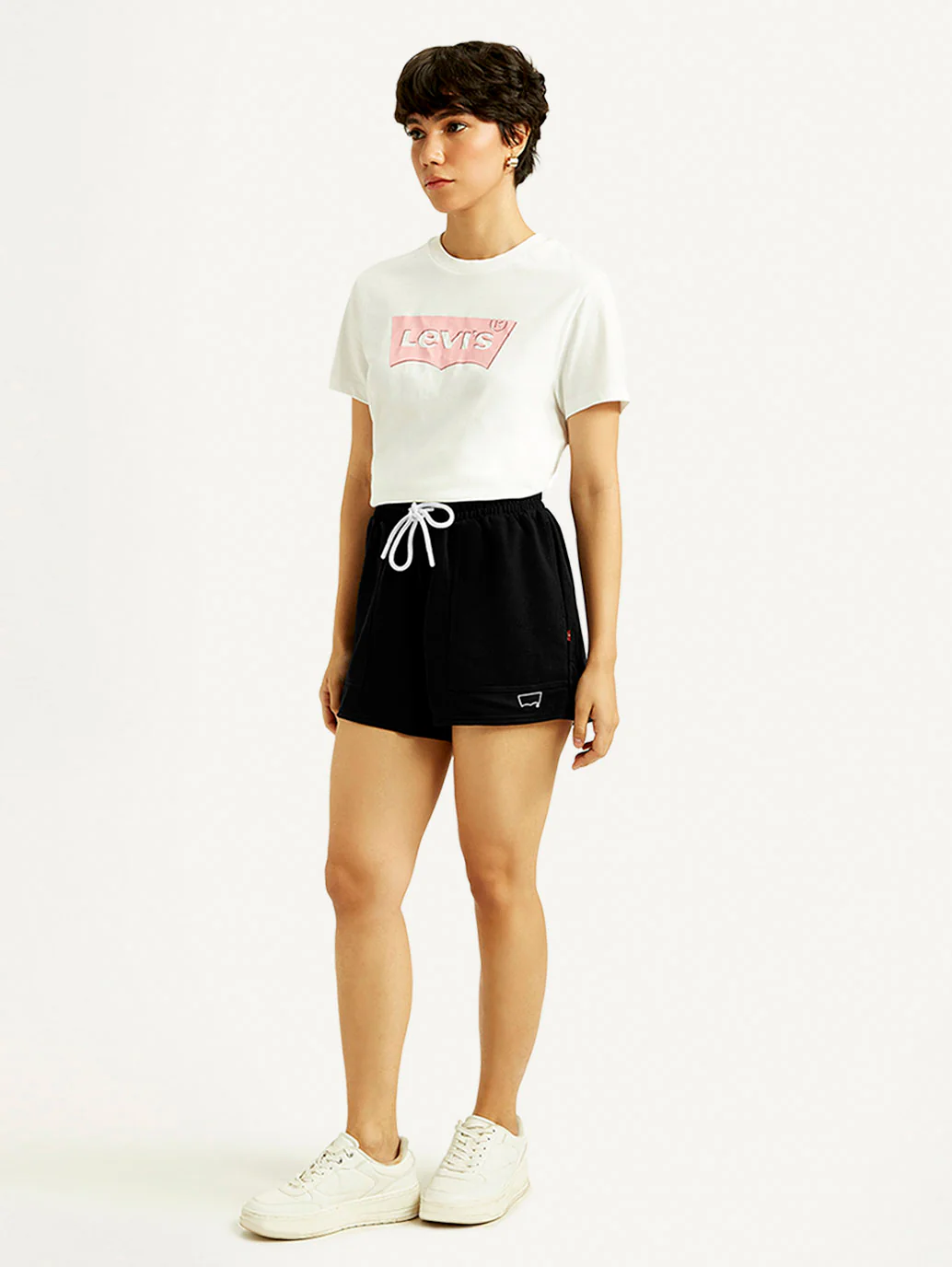 Women's Mid Rise Black Straight Fit Shorts - Image 5