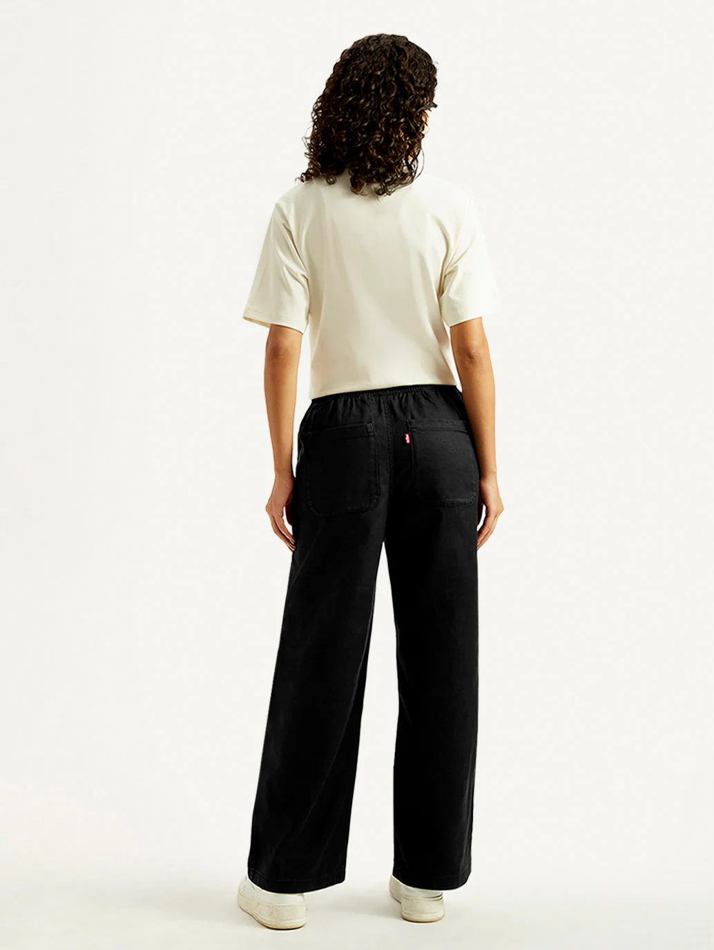 Women's Black Straight Fit Mid Rise Trousers - Image 3
