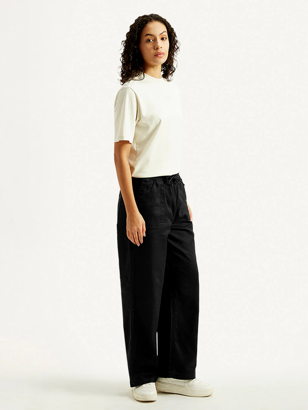 Women's Black Straight Fit Mid Rise Trousers - Image 6