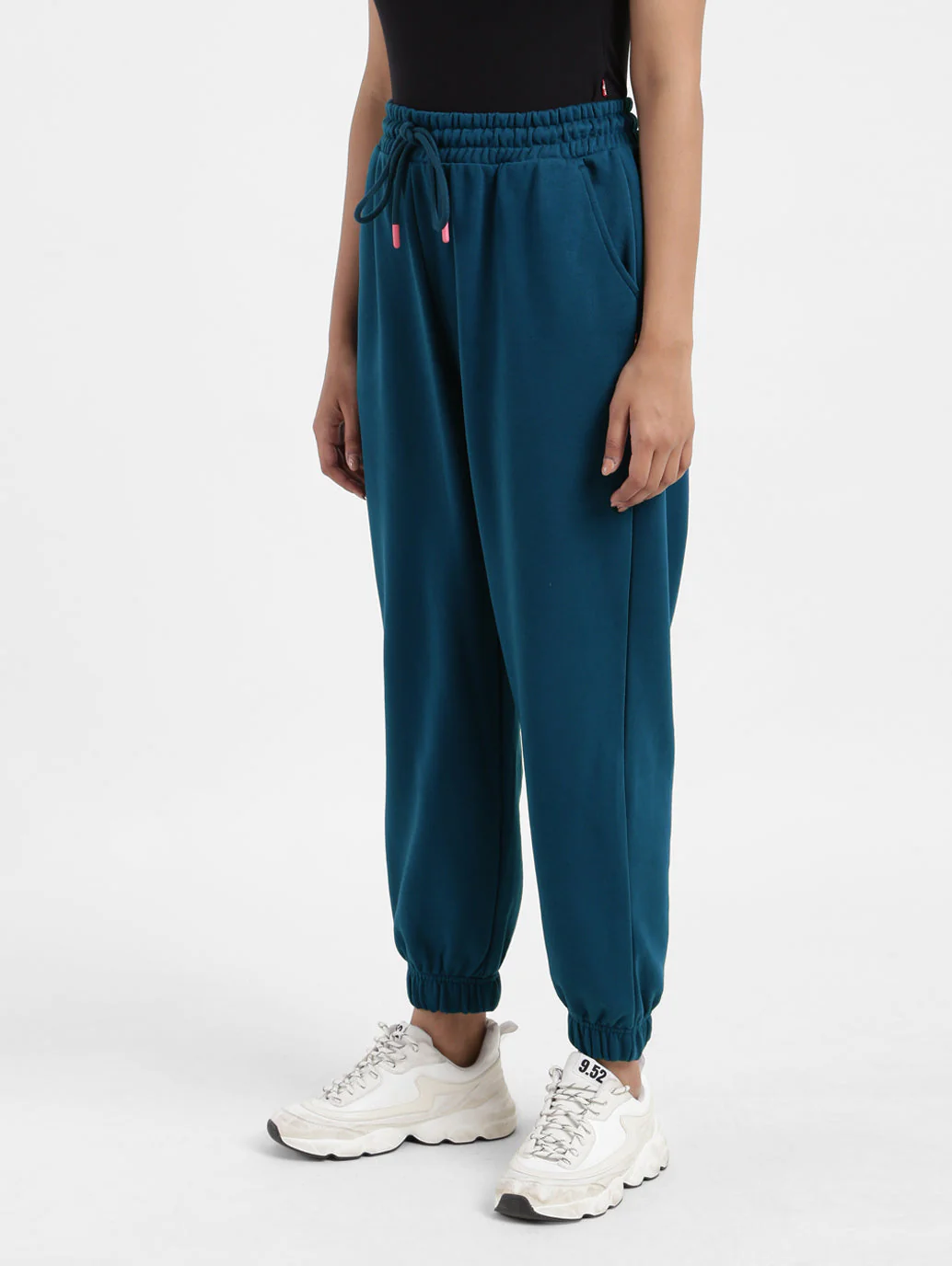 Women's Mid Rise Blue Regular Fit Joggers - Image 4