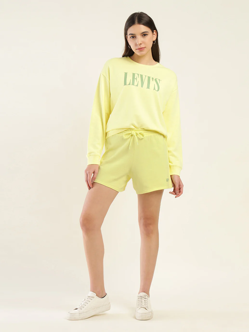 Women's Mid Rise Yellow Regular Fit Shorts - Image 2