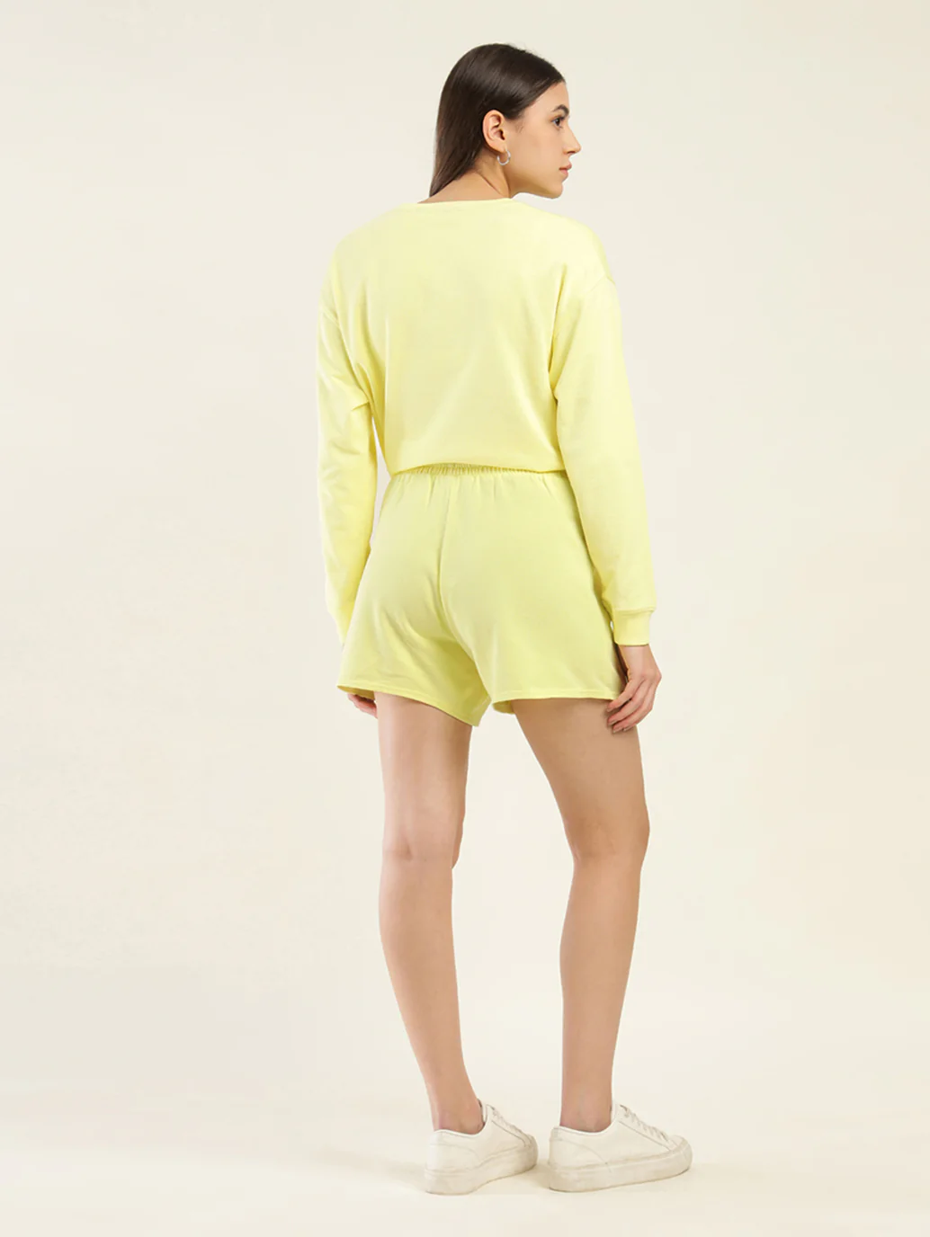 Women's Mid Rise Yellow Regular Fit Shorts - Image 3