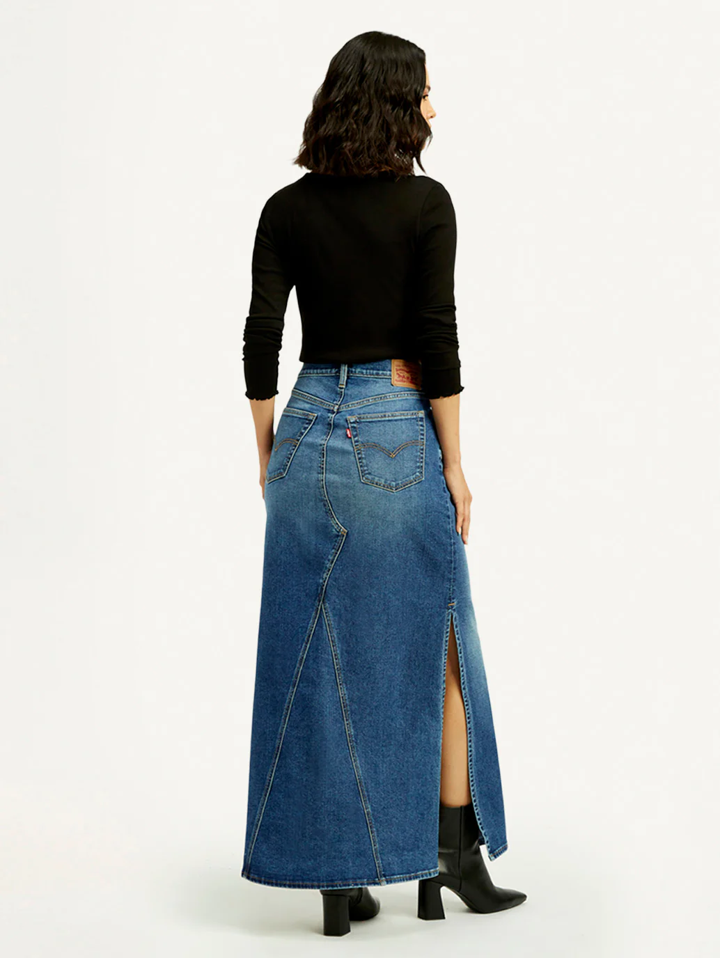 Women's Mid Rise Blue Regular Fit Skirt - Image 5