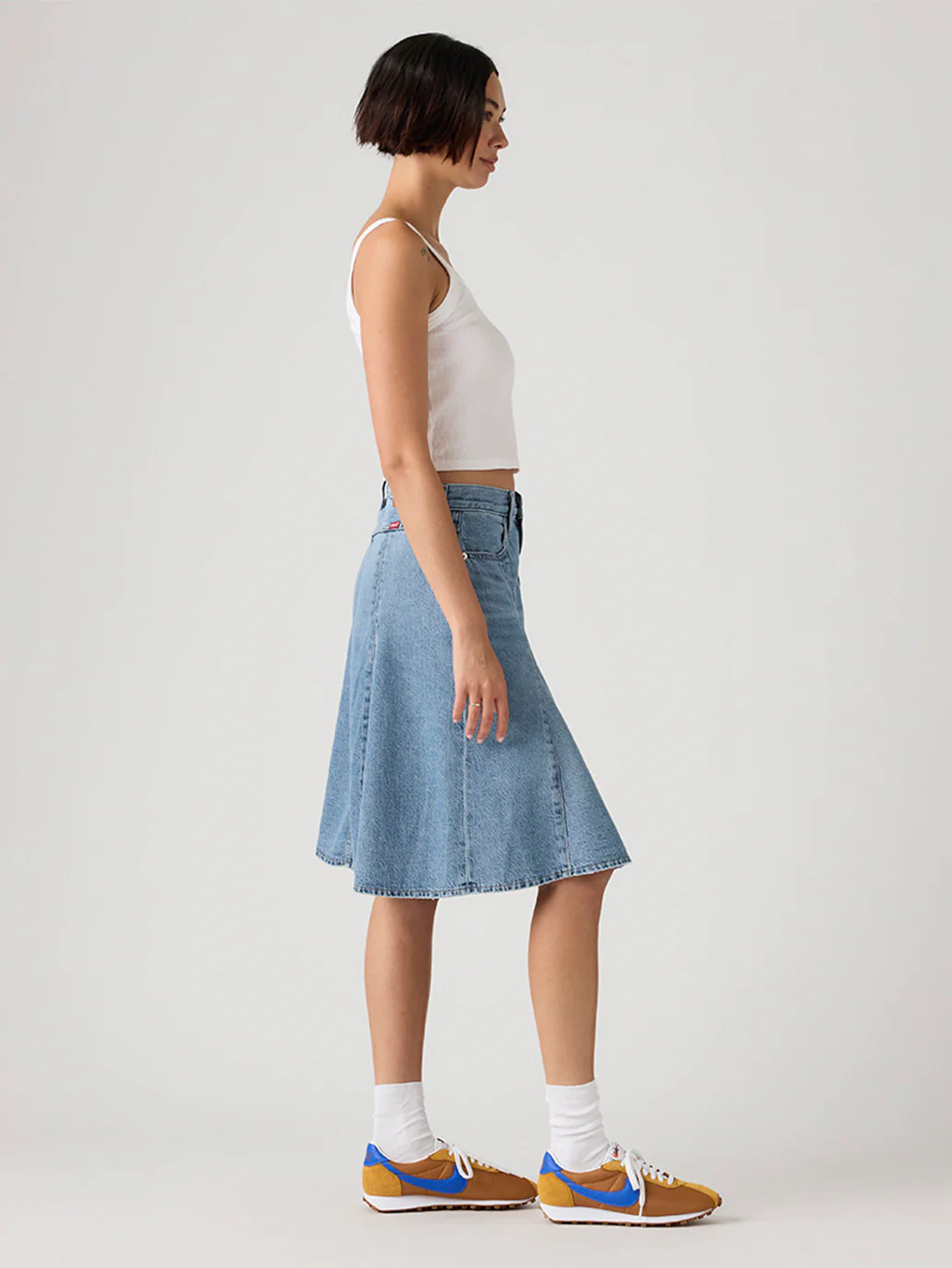 Women's Blue Regular Fit Mid Rise Skirt - Image 5