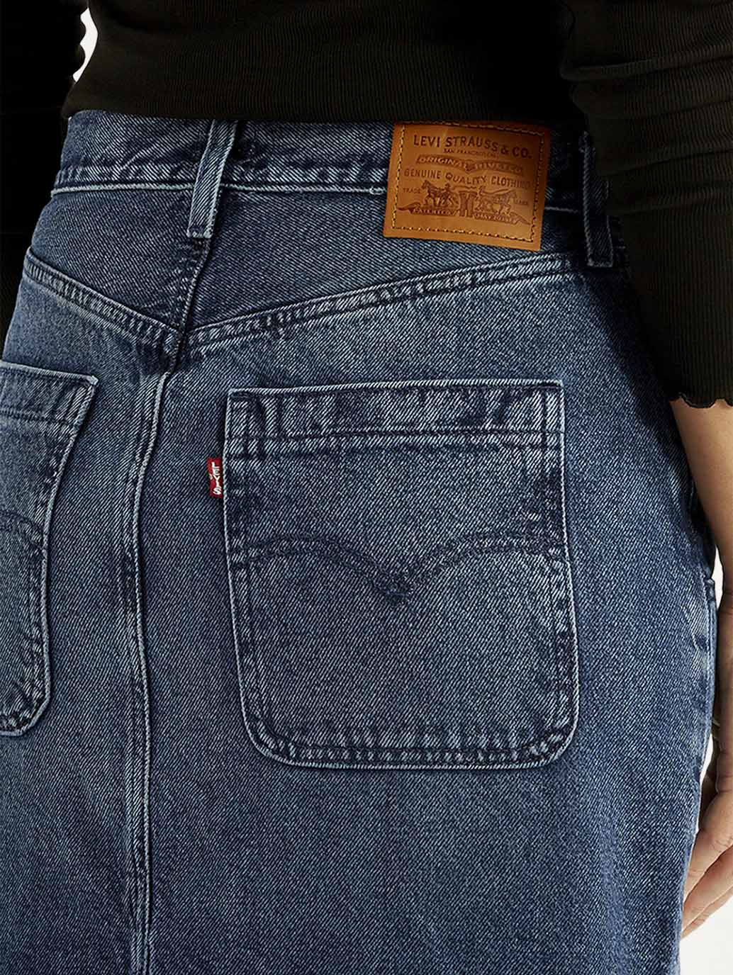 Women's Blue Regular Fit Mid Rise Skirt - Image 3