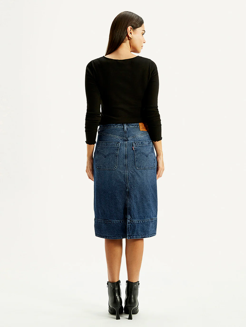 Women's Blue Regular Fit Mid Rise Skirt - Image 4