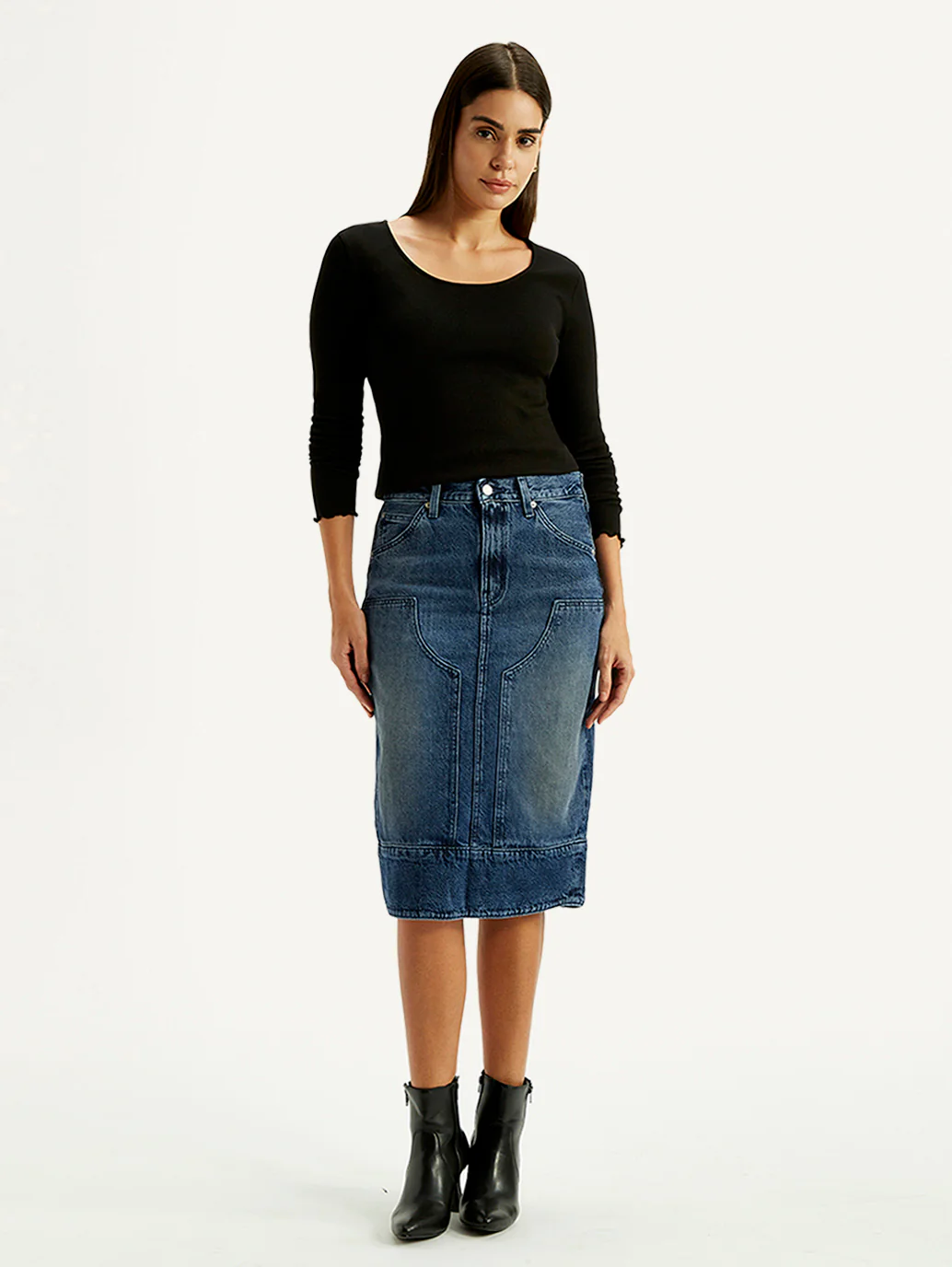 Women's Blue Regular Fit Mid Rise Skirt - Image 6