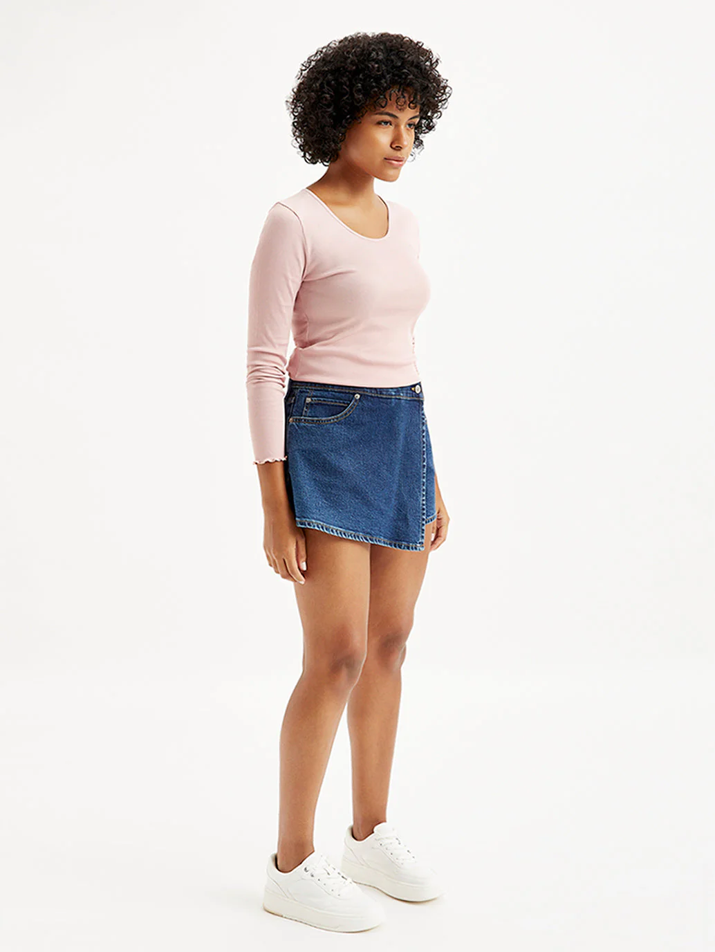 Women's Redloop Mid Rise Blue Regular Fit Skort - Image 4
