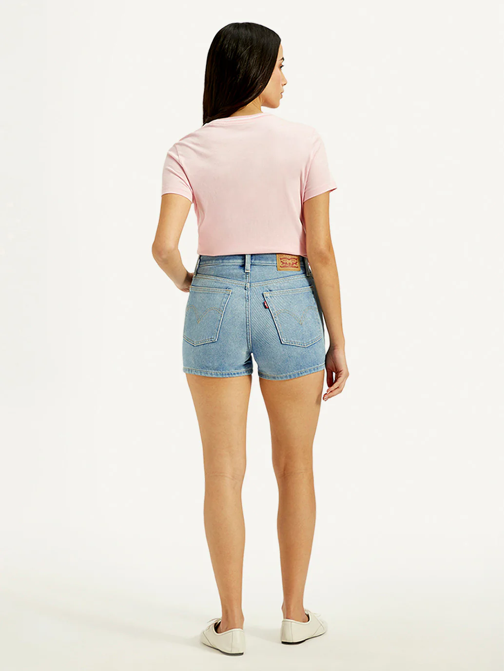 Women's Mid Rise Blue Slim Fit Shorts - Image 3