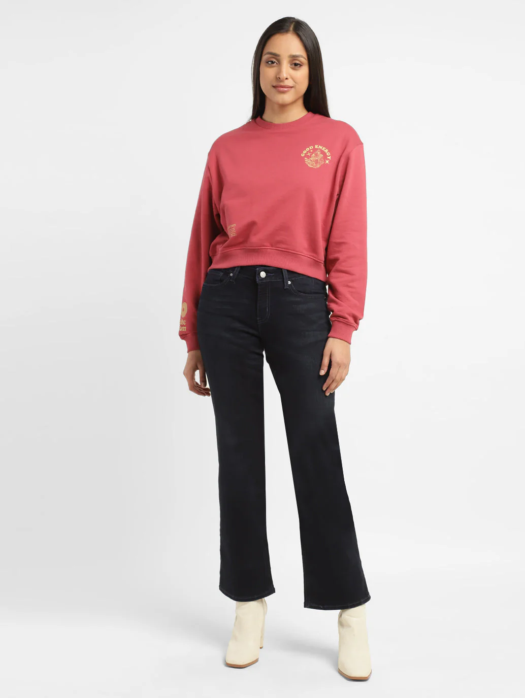 Women's Navy Blue Bootcut Fit Mid Rise Jeans - Image 5