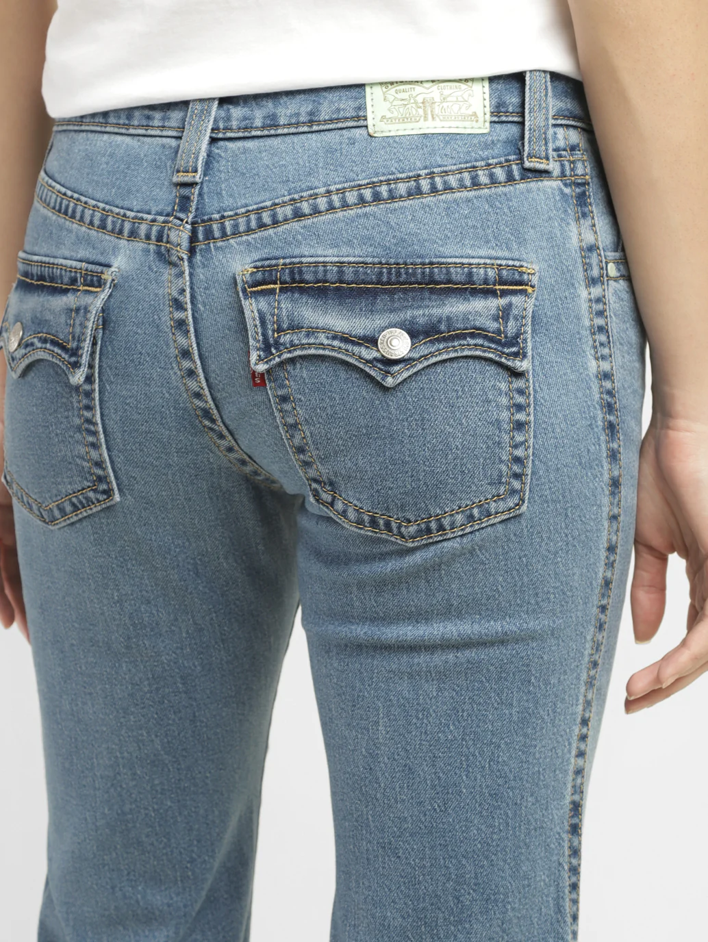 Women's Blue Bootcut Fit Mid Rise Jeans - Image 5