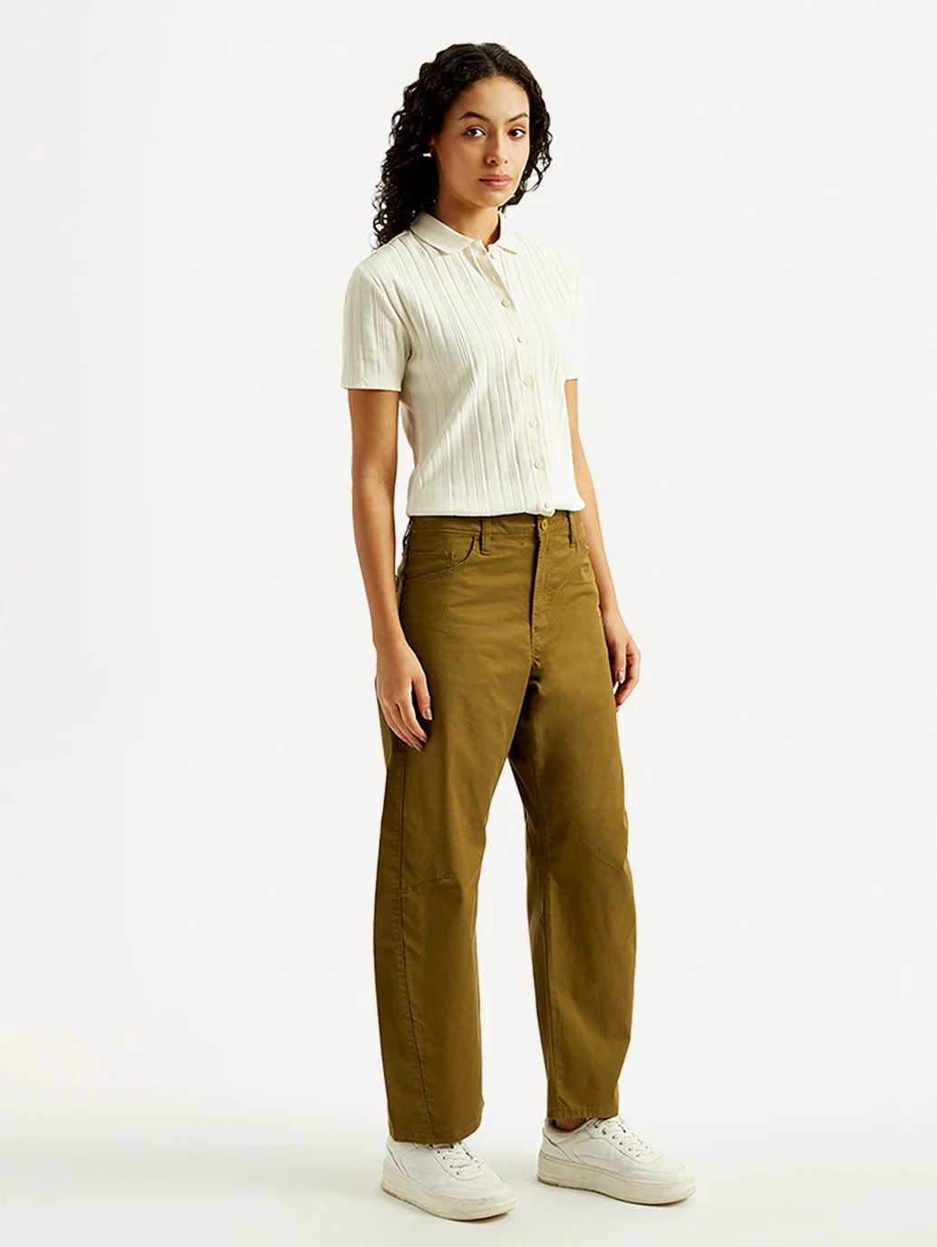 Women's Brown Loose Fit Mid Rise Trousers - Image 6