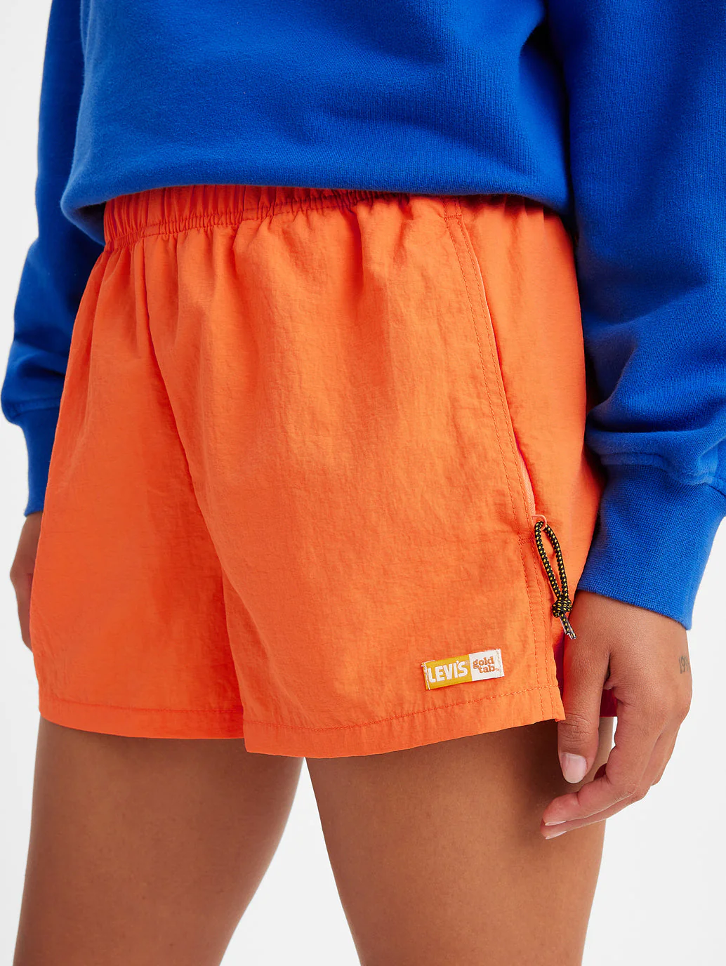 Women's Mid Rise Orange Classic Fit Shorts - Image 4