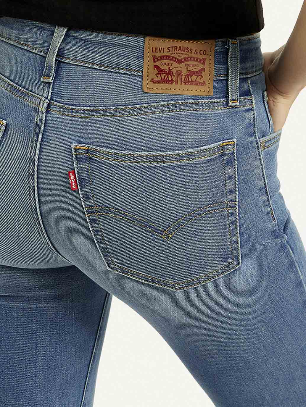 Women's 726 Blue Flared Fit Mid Rise Jeans - Image 5