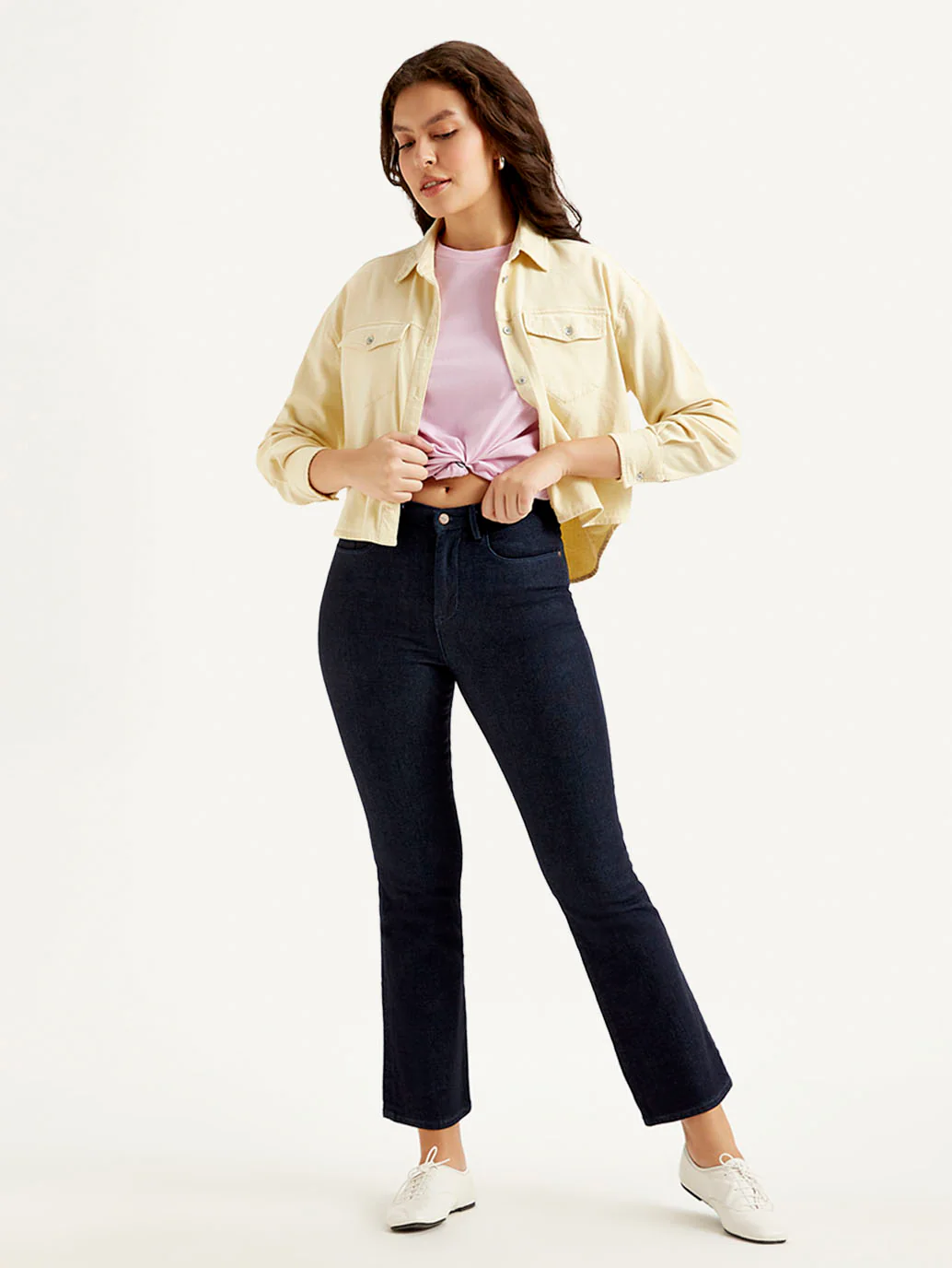 Women's Redloop 725 Navy Blue Bootcut Fit High Rise Jeans