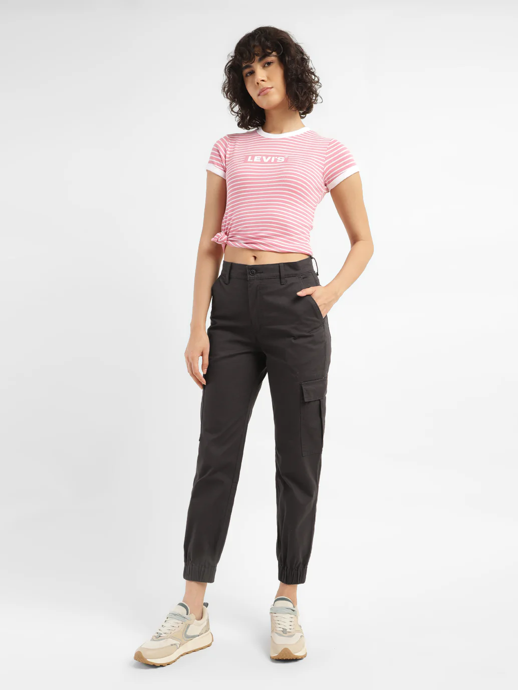 Women's Mid Rise Brown Cargo - Image 2